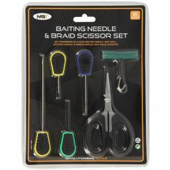 NGT Baiting Needle & Braid Scissors Set mit Boilienadeln Knotentester & Vorfachschere