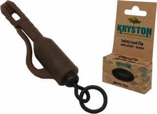 KRYSTON Safety Lead Clip with Swivel / brown / weed / silt 10pc