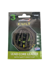 ANGEBOT! CLIMAX CULT CARP Lead Core leader Safety Bolt Clip WEED 3 Stück 90cm 35lb