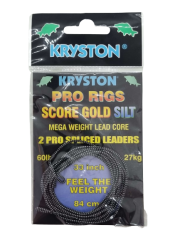 ANGEBOT! KRYSTON Score Gold SILT SPLICED LEADERS 33 84cm 60lb (2 Stück) PRO RIGS Original Leadcore LE4
