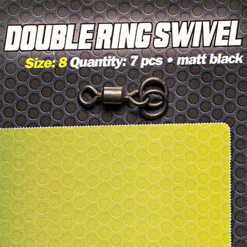 CARPLEADS Double Ring Swivel Gr. 8 - 7 Stück - Matt Black Wirbel