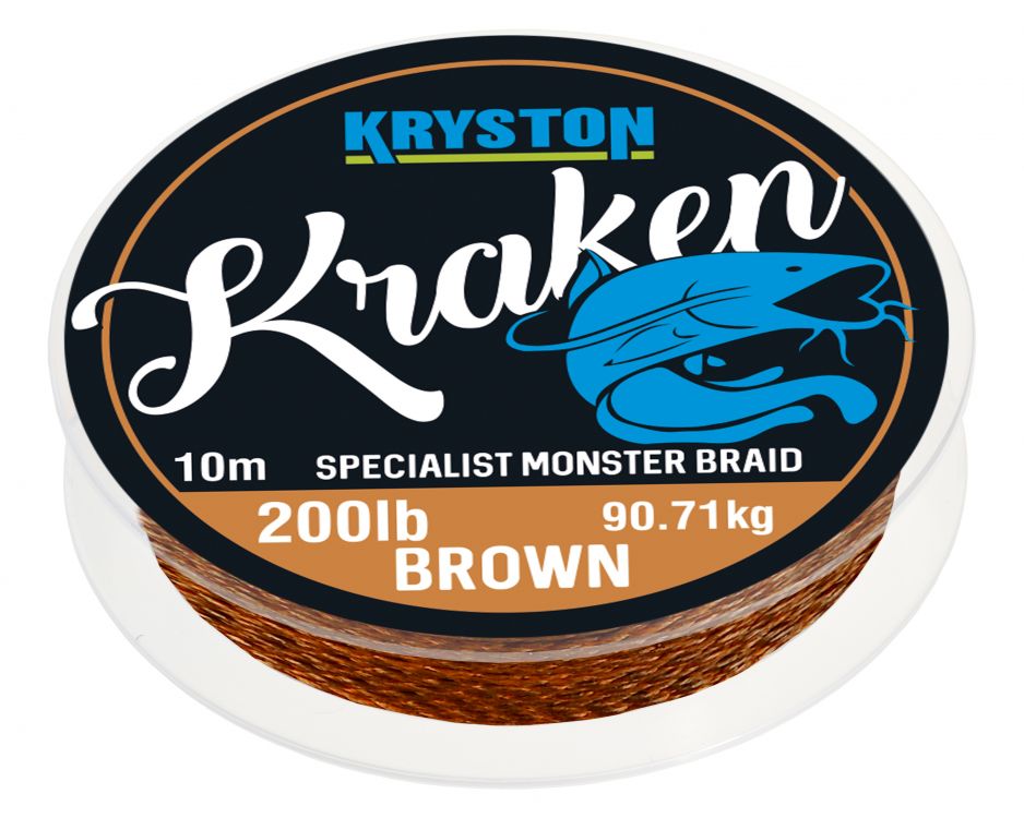KRYSTON Kraken GRAVEL BROWN 10m 200lb Monster Braid Wallervorfach