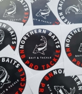 NORTHERN BAITS Aufkleber Logo schwarz, rund 60mm NB Pro Tackle